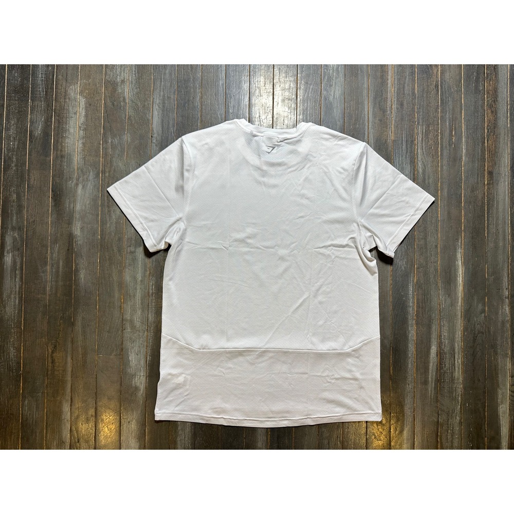 Gymshark Built For More T-Shirt White Slim Fit Mesh Athletic Top - Picture 4 of 6